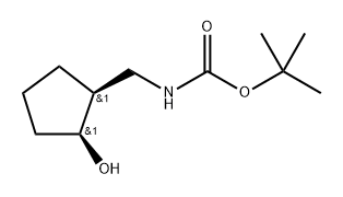 Cis-tert-Butyl ((2-hydroxycyclopentyl)methyl)carbamate Struktur