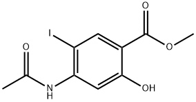 Benzoic acid, 4-(acetylamino)-2-hydroxy-5-iodo-, methyl ester Struktur