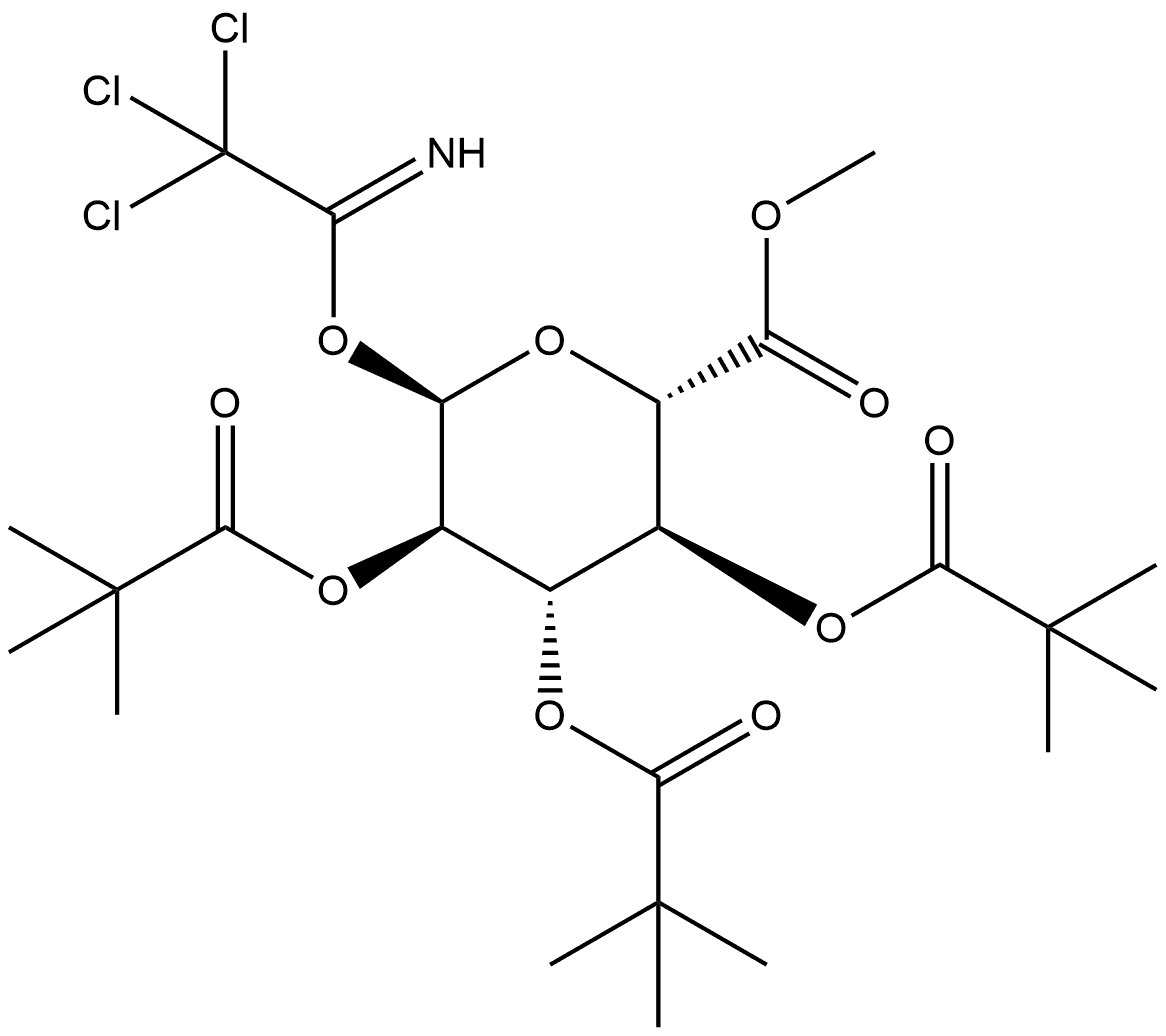 α-D-Glucopyranuronic acid, methyl ester, 2,3,4-tris(2,2-dimethylpropanoate) 1-(2,2,2-trichloroethanimidate) Struktur