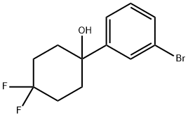 1-(3-Bromophenyl)-4,4-difluorocyclohexan-1-ol Struktur