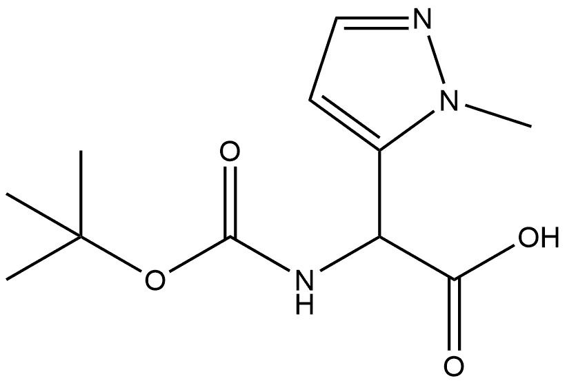 1H-Pyrazole-5-acetic acid, α-[[(1,1-dimethylethoxy)carbonyl]amino]-1-methyl- Struktur