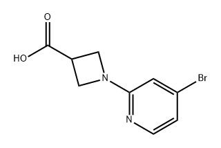 3-Azetidinecarboxylic acid, 1-(4-bromo-2-pyridinyl)- Struktur