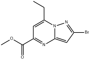 Pyrazolo[1,5-a]pyrimidine-5-carboxylic acid, 2-bromo-7-ethyl-, methyl ester Struktur