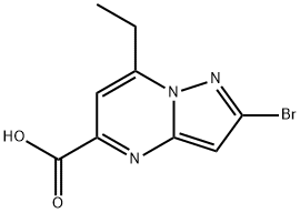 2-Bromo-7-ethylpyrazolo[1,5-a]pyrimidine-5-carboxylic acid Struktur