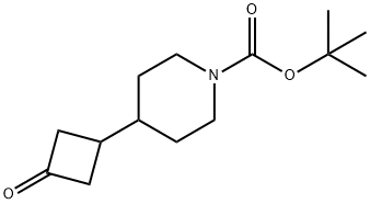 1-Piperidinecarboxylic acid, 4-(3-oxocyclobutyl)-, 1,1-dimethylethyl ester Structure