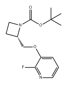 1-Azetidinecarboxylic acid, 2-[[(2-fluoro-3-pyridinyl)oxy]methyl]-, 1,1-dimethylethyl ester, (2S)- Struktur