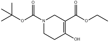 1,3(2H)-Pyridinedicarboxylic acid, 5,6-dihydro-4-hydroxy-, 1-(1,1-dimethylethyl) 3-ethyl ester Struktur