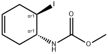 Carbamic acid, N-[(1R,6R)-6-iodo-3-cyclohexen-1-yl]-, methyl ester, rel- Struktur