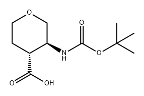 (3S,4R)-3-((叔丁氧羰基)氨基)四氫-2H-吡喃-4-羧酸 結(jié)構(gòu)式