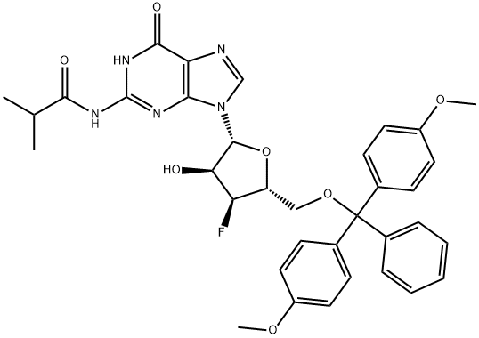 N2-iso-Buty royl-5'-O-(4,4'-dimethoxytrityl)-3'-deoxy-3'-fluoroguanosine|化合物 N2-ISO-BUTYROYL-5'-O-(4,4'-DIMETHOXYTRITYL)-3'-DEOXY-3'- FLUOROGUANOSINE