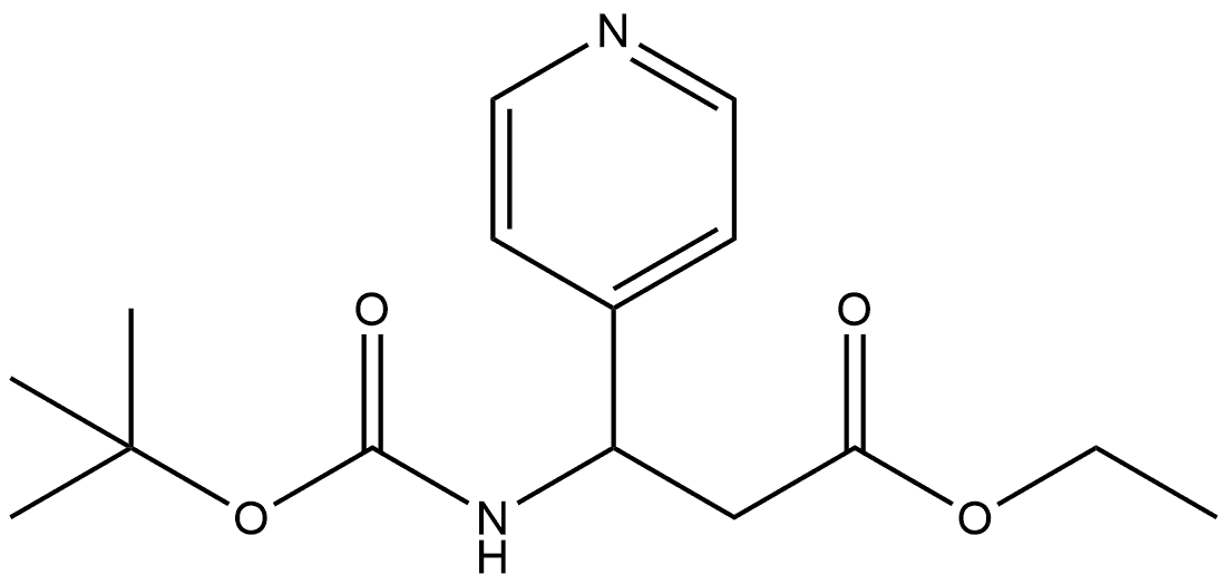 4-Pyridinepropanoic acid, β-[[(1,1-dimethylethoxy)carbonyl]amino]-, ethyl ester Structure