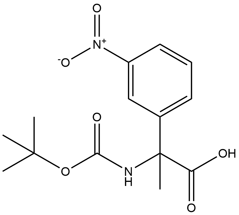 2-{[(tert-butoxy)carbonyl]amino}-2-(3-nitrophenyl)propanoic acid Struktur