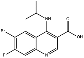 3-Quinolinecarboxylic acid, 6-bromo-7-fluoro-4-[(1-methylethyl)amino]- Struktur