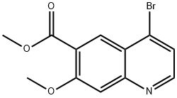 6-Quinolinecarboxylic acid, 4-bromo-7-methoxy-, methyl ester Struktur