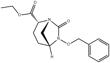 1,6-Diazabicyclo[3.2.1]octane-2-carboxylic acid, 7-oxo-6-(phenylmethoxy)-, ethyl ester, (1R,2R,5R)- Struktur