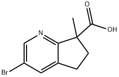 3-Bromo-7-methyl-5,6-dihydrocyclopenta[b]pyridine-7-carboxylic acid Struktur