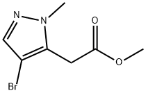 1H-Pyrazole-5-acetic acid, 4-bromo-1-methyl-, methyl ester Struktur