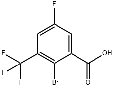 2-Bromo-5-fluoro-3-(trifluoromethyl)benzoic acid Struktur