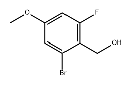 Benzenemethanol, 2-bromo-6-fluoro-4-methoxy- Struktur