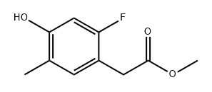 Benzeneacetic acid, 2-fluoro-4-hydroxy-5-methyl-, methyl ester Struktur