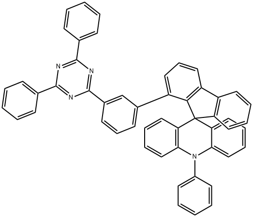 Spiro[acridine-9(10H),9'-[9H]fluorene], 1'-[3-(4,6-diphenyl-1,3,5-triazin-2-yl)phenyl]-10-phenyl- Struktur