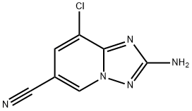 2-amino-8-chloro-[1,2,4]triazolo[1,5-a]pyridine-6-carbonitrile Struktur