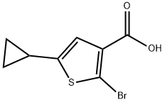 2-Bromo-5-(cyclopropyl)thiophene-3-carboxylic acid Struktur