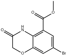 2H-1,4-Benzoxazine-5-carboxylic acid, 7-bromo-3,4-dihydro-3-oxo-, methyl ester Struktur