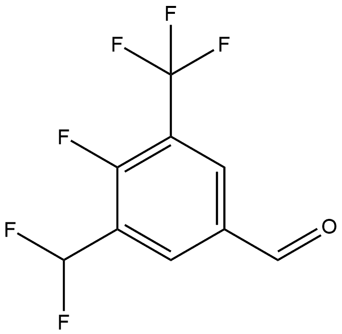 3-(difluoromethyl)-4-fluoro-5-(trifluoromethyl)benzaldehyde Struktur