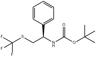 tert-Butyl (R)-(1-phenyl-2-((trifluoromethyl)thio)ethyl)carbamate Struktur