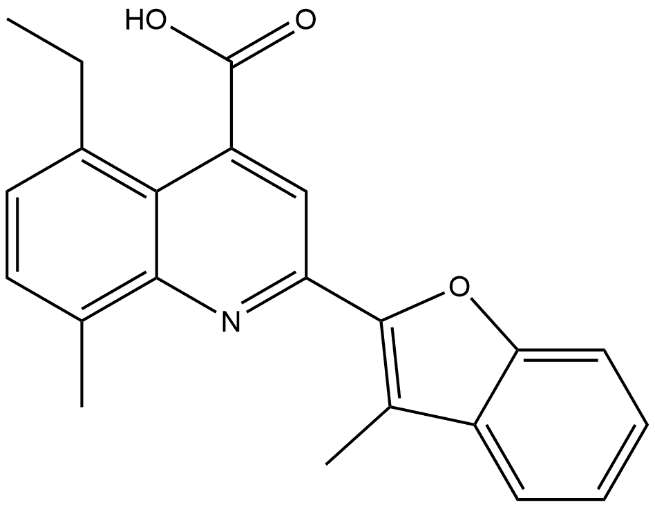 5-Ethyl-8-methyl-2-(3-methyl-2-benzofuranyl)-4-quinolinecarboxylic acid Struktur