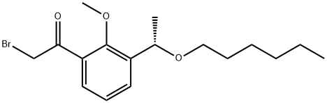 (S)-2-bromo-1-(3-(1-(hexyloxy)ethyl)-2-methoxyphenyl)ethan-1-one Struktur