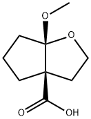 3aH-Cyclopenta[b]furan-3a-carboxylic acid, hexahydro-6a-methoxy-, (3aR,6aS)- Structure