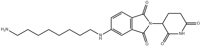 5-[(8-aminobutyl)amino]-2-(2,6-dioxo-3-piperidinyl)-1H-Isoindole-1,3(2H)-dione, Struktur