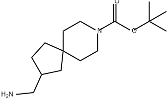 8-Azaspiro[4.5]decane-8-carboxylic acid, 2-(aminomethyl)-, 1,1-dimethylethyl ester Structure