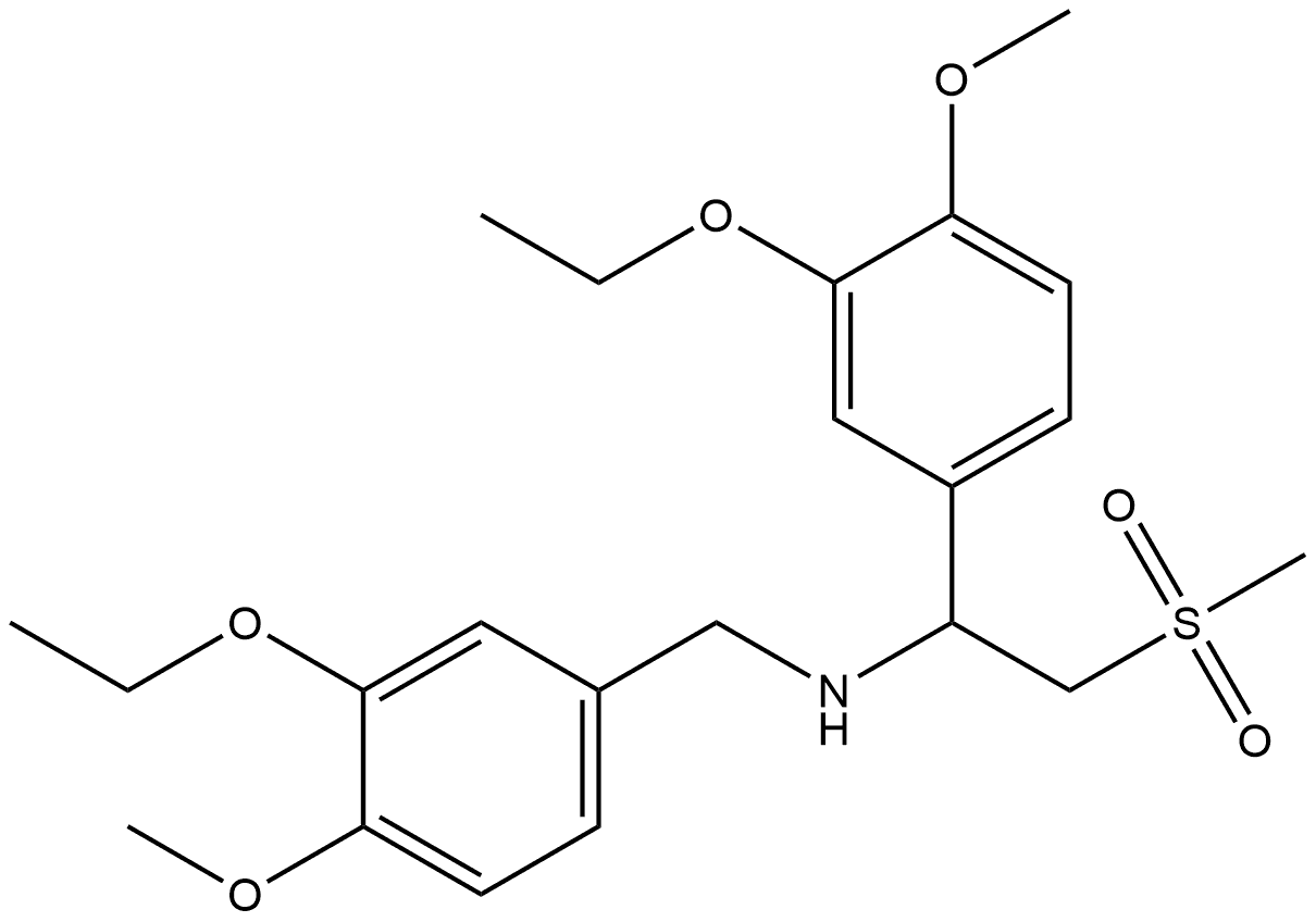 Benzenemethanamine, 3-ethoxy-N-[(3-ethoxy-4-methoxyphenyl)methyl]-4-methoxy-α-[(methylsulfonyl)methyl]- Struktur