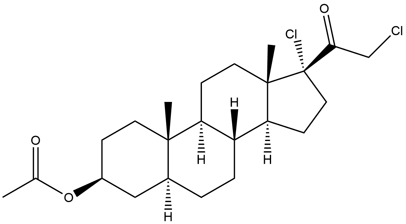 Pregnan-20-one, 3-(acetyloxy)-17,21-dichloro-, (3β,5α)-