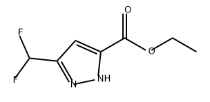 1H-Pyrazole-5-carboxylic acid, 3-(difluoromethyl)-, ethyl ester Struktur