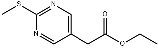 5-Pyrimidineacetic acid, 2-(methylthio)-, ethyl ester Struktur