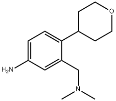 Benzenemethanamine, 5-amino-N,N-dimethyl-2-(tetrahydro-2H-pyran-4-yl)- Struktur