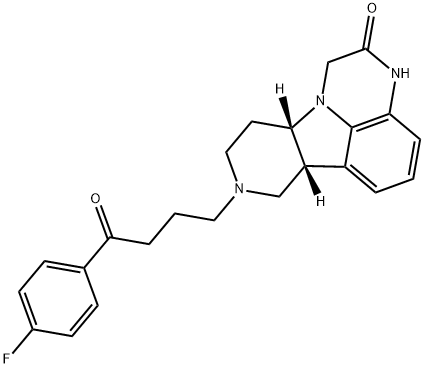 1H-Pyrido[3',4':4,5]pyrrolo[1,2,3-de]quinoxalin-2(3H)-one, 8-[4-(4-fluorophenyl)-4-oxobutyl]-6b,7,8,9,10,10a-hexahydro-, (6bR,10aS)- Struktur