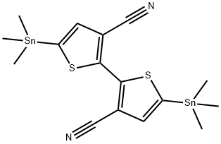 [2,2'-Bithiophene]-3,3'-dicarbonitrile, 5,5'-bis(trimethylstannyl)- Struktur