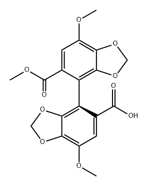 [4,4'-Bi-1,3-benzodioxole]-5,5'-dicarboxylic acid, 7,7'-dimethoxy-, monomethyl ester, (4S)- (9CI) Struktur