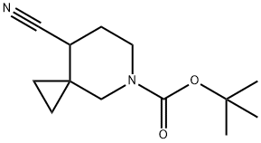 5-Azaspiro[2.5]octane-5-carboxylic acid, 8-cyano-, 1,1-dimethylethyl ester Struktur