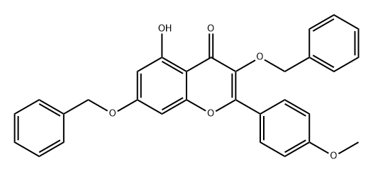 4H-1-Benzopyran-4-one, 5-hydroxy-2-(4-methoxyphenyl)-3,7-bis(phenylmethoxy)- Struktur