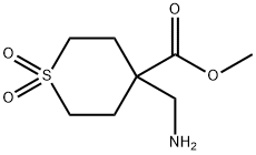 2H-Thiopyran-4-carboxylic acid, 4-(aminomethyl)tetrahydro-, methyl ester, 1,1-dioxide Struktur