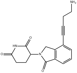 2,6-Piperidinedione, 3-[4-(4-amino-1-butyn-1-yl)-1,3-dihydro-1-oxo-2H-isoindol-2-yl]- Struktur