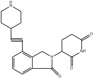 3-(1-oxo-4-(piperidin-4-ylethynyl)isoindolin-2-yl)piperidine-2,6-dione Struktur