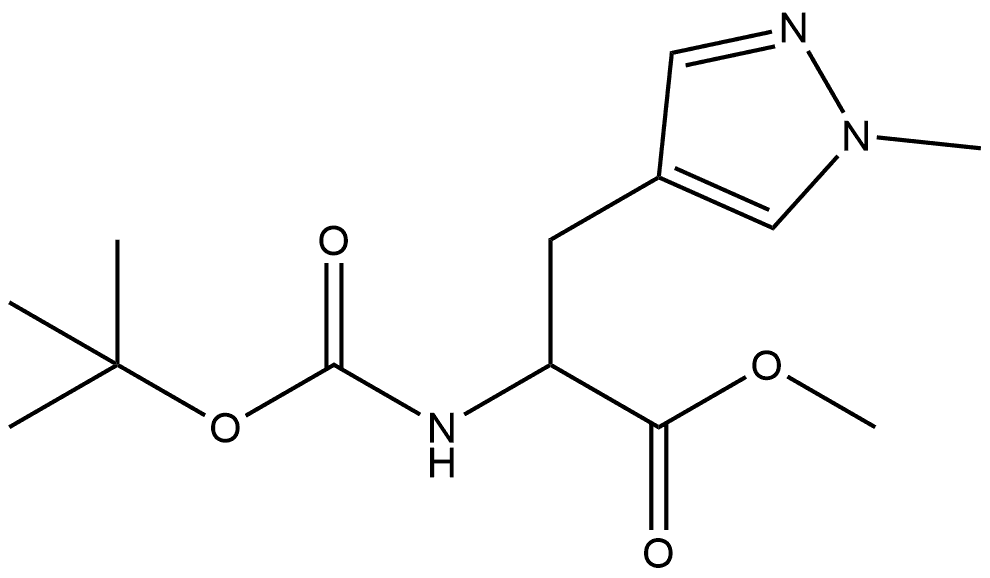 1H-Pyrazole-4-propanoic acid, α-[[(1,1-dimethylethoxy)carbonyl]amino]-1-methyl-, methyl ester Struktur