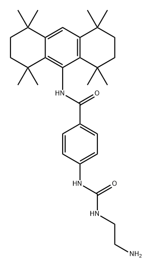 Benzamide, 4-[[[(2-aminoethyl)amino]carbonyl]amino]-N-(1,2,3,4,5,6,7,8-octahydro-1,1,4,4,5,5,8,8-octamethyl-9-anthracenyl)- Struktur